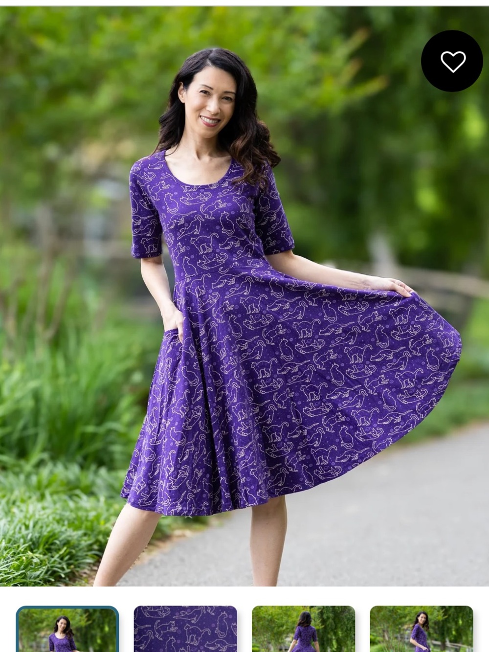 NEW! Svaha USA Cat Constellations Glow In The Dark Purple Twirl Dress